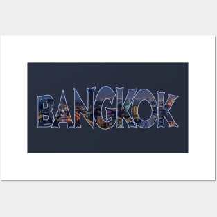 Bangkok Thailand Skyline Typography Posters and Art